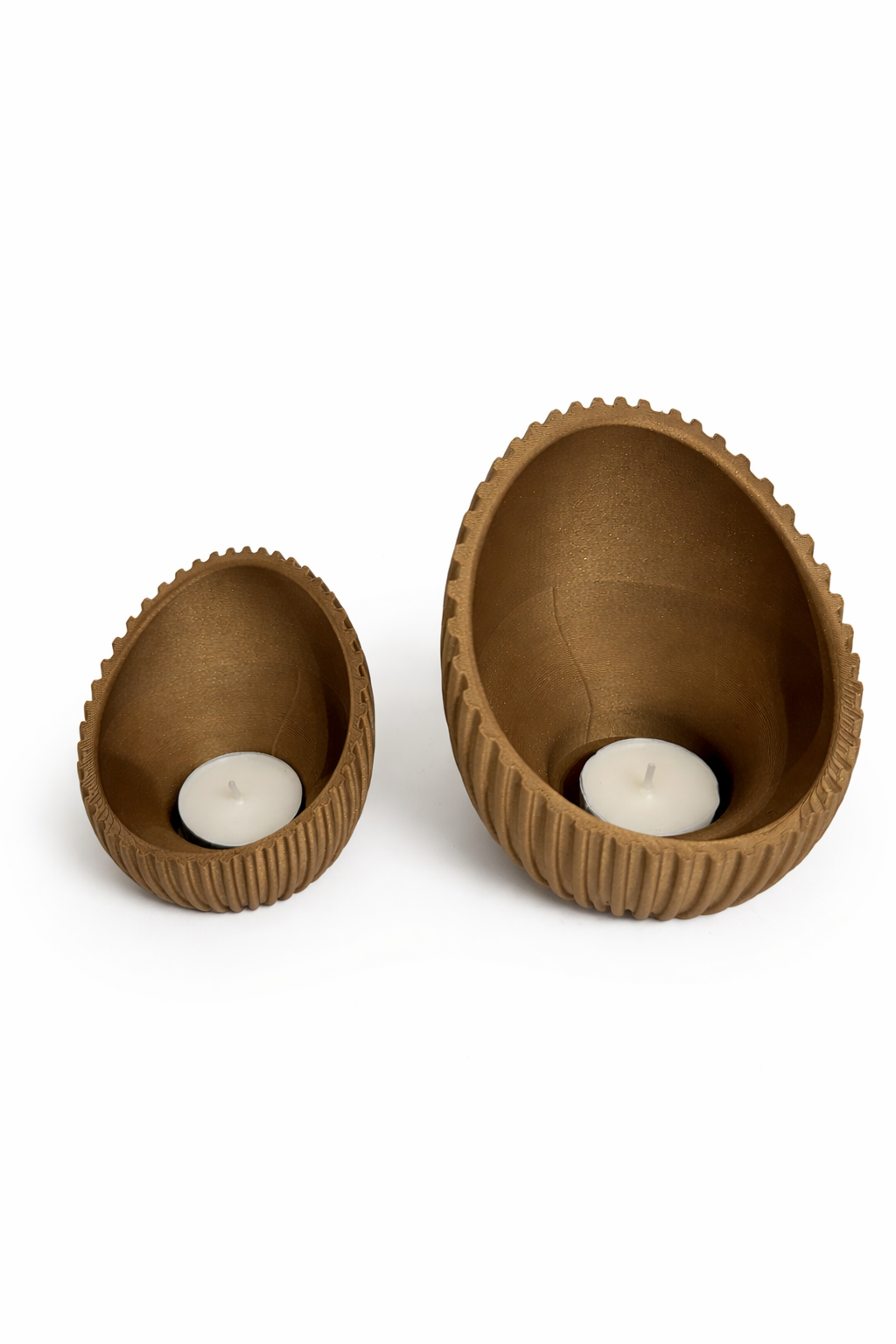 Æggeformet lysestager i nordisk design - 2 stk