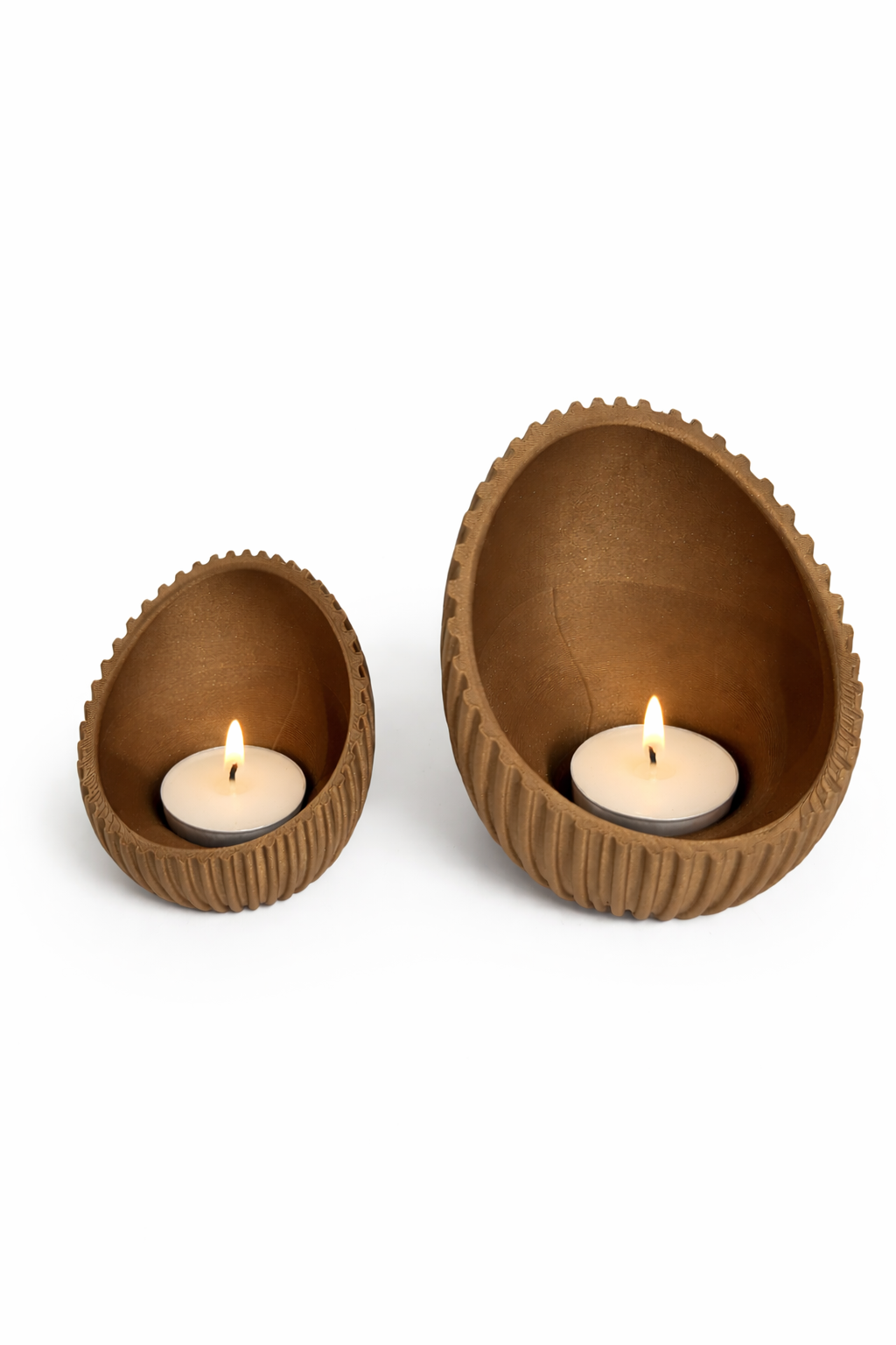 Æggeformet lysestager i nordisk design - 2 stk