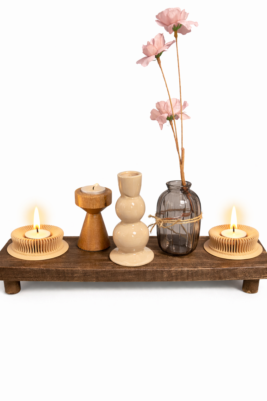 Lysestage til fyrfadslys - 2 stk