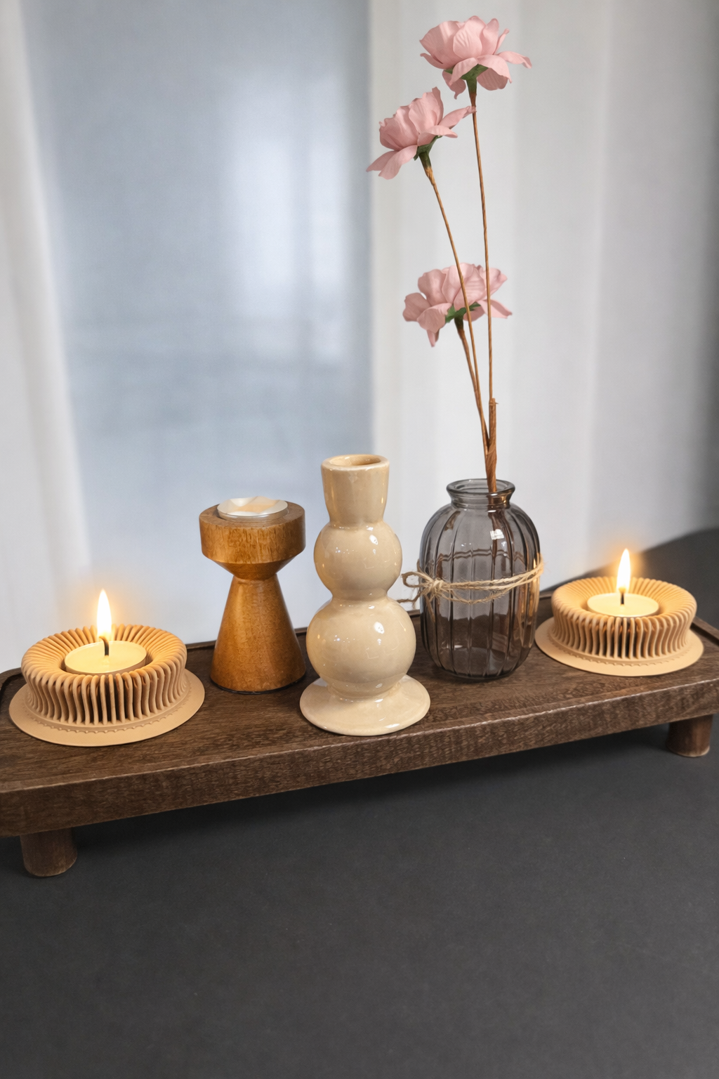 Lysestage til fyrfadslys - 2 stk